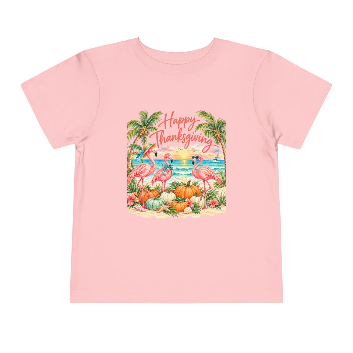 Happy Thanksgiving Flamingo Toddler T-Shirt