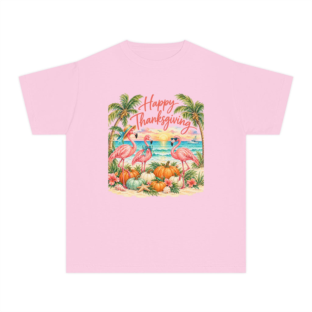 Happy Thanksgiving Flamingo Youth Tee